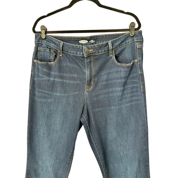 Old Navy Jeans Wmens Size 16 Long Power Slim Straight Mid Rise Stretch Denim - Picture 2 of 12